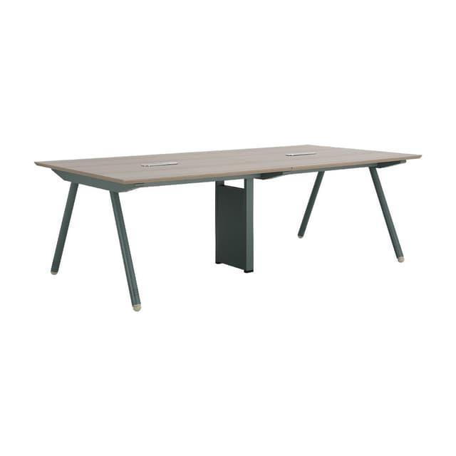 โต๊ะประชุม รุ่นคีน ขนาด 240 ซม. - สีไวท์ โอ๊ค/น้ำเงิน