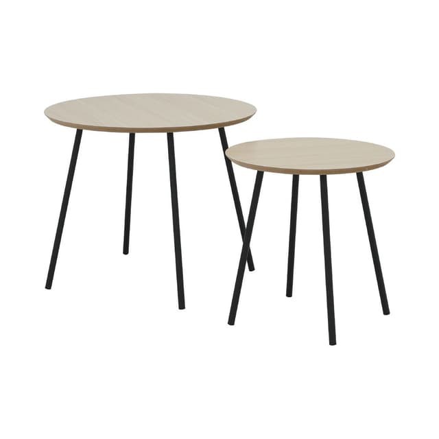 Furinbox โต๊ะ Nesting รุ่นไอลา (2 ชิ้น/ชุด ) - สีธรรมชาติ/ดำ